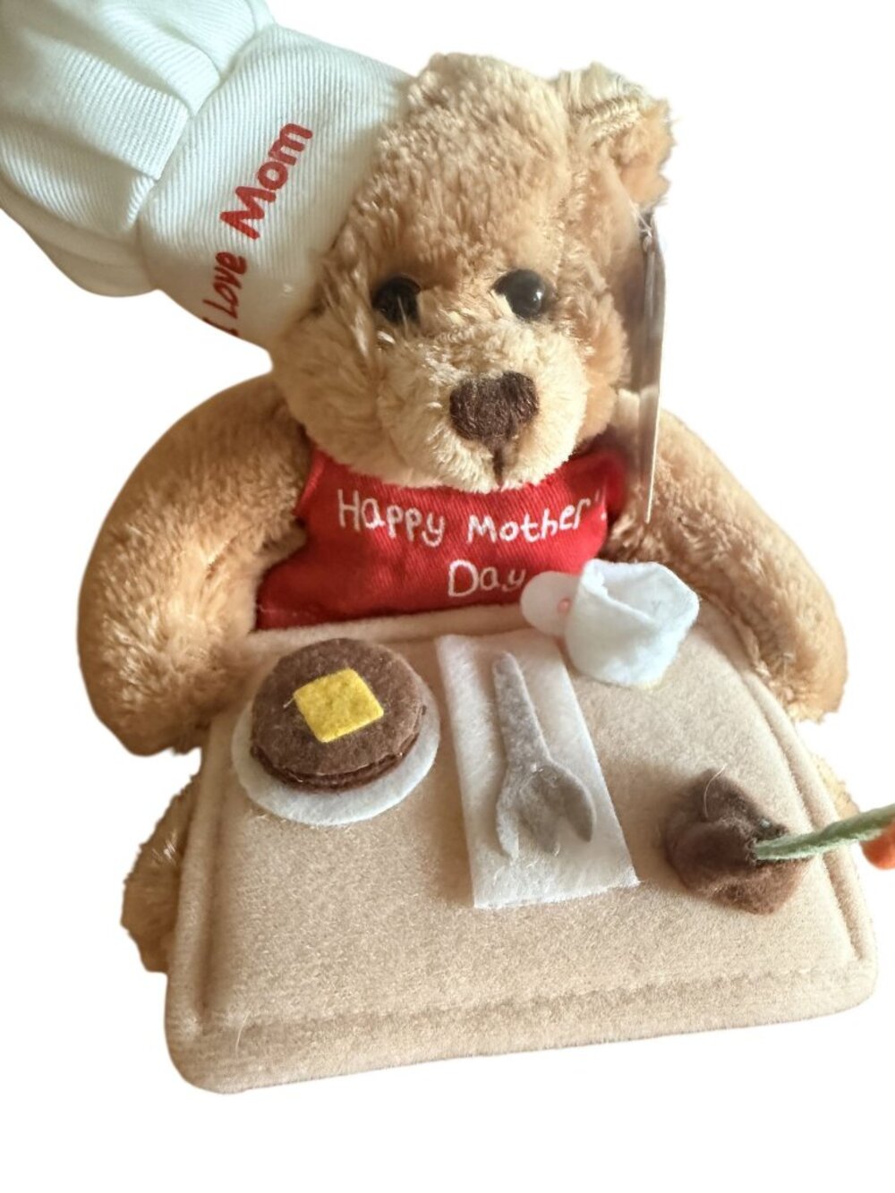 Mothers Day Plush Bear With Breakfast Table & Chef Hat By Plushland